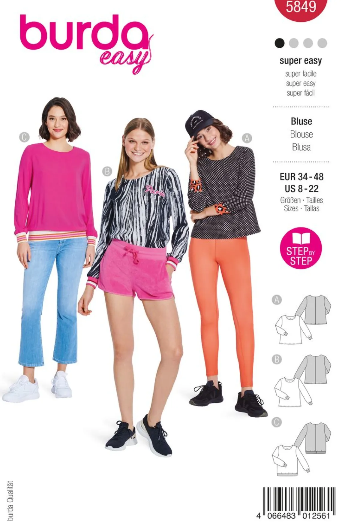 Burda Schnittmuster 5849 Damen Bluse