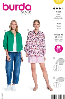 Burda Schnittmuster 5847 Damen Bluse