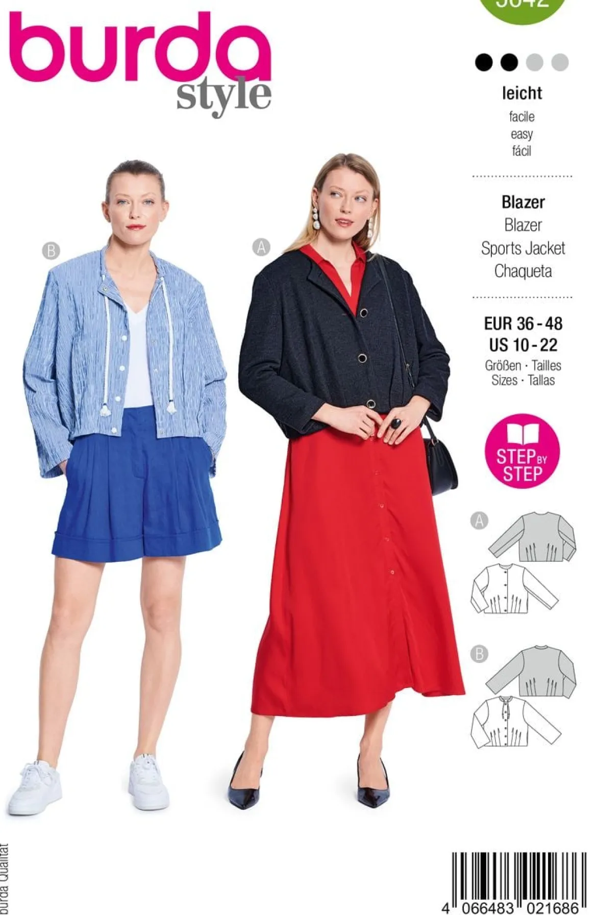 Burda Schnittmuster 5642 Damen Blazer