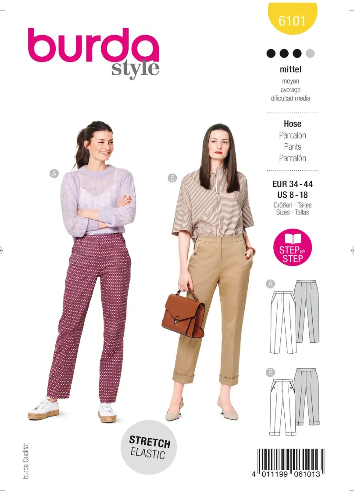 Burda Schnittmuster 6101 Damen Hose