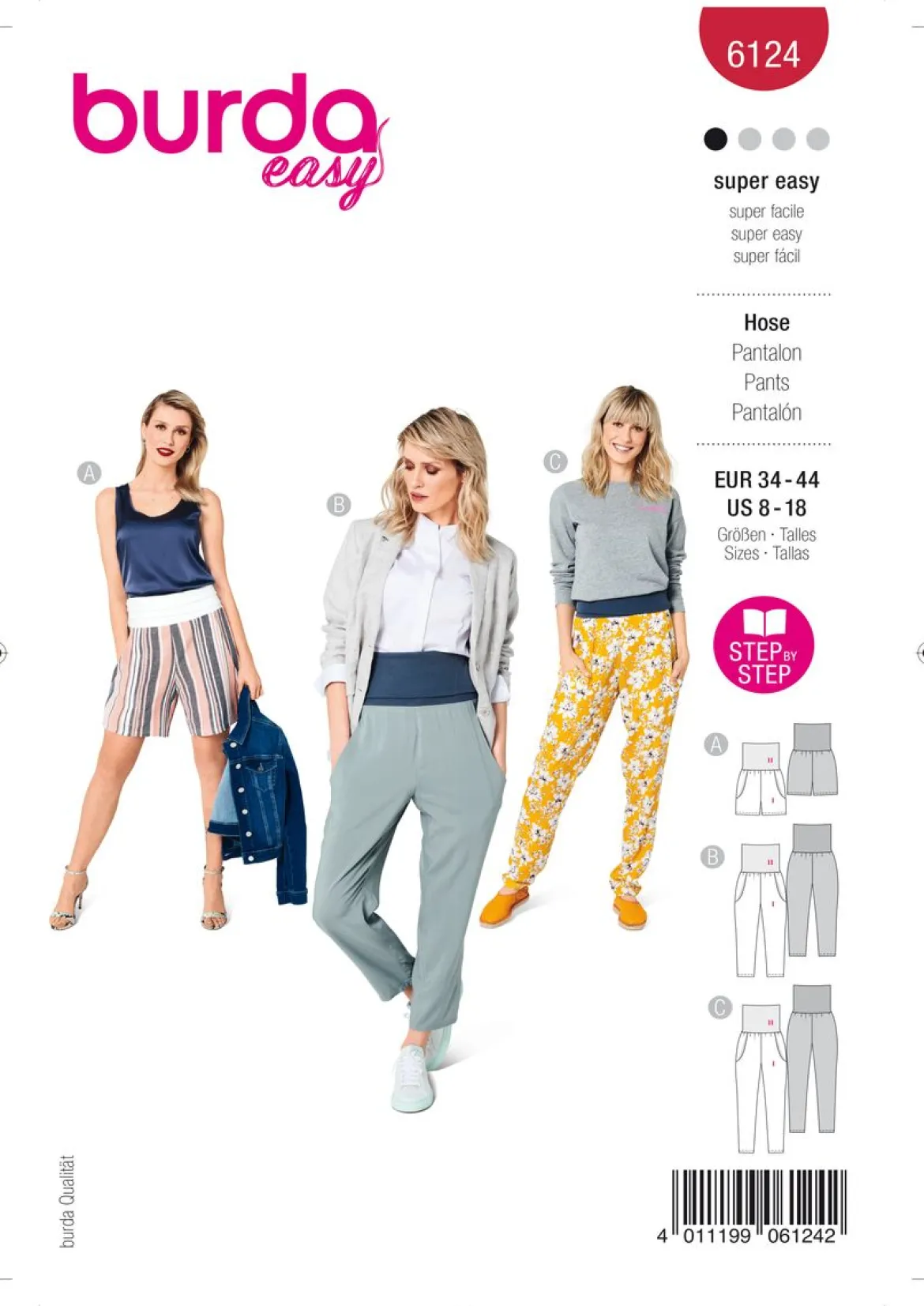 Burda Schnittmuster 6124 Damen Hose