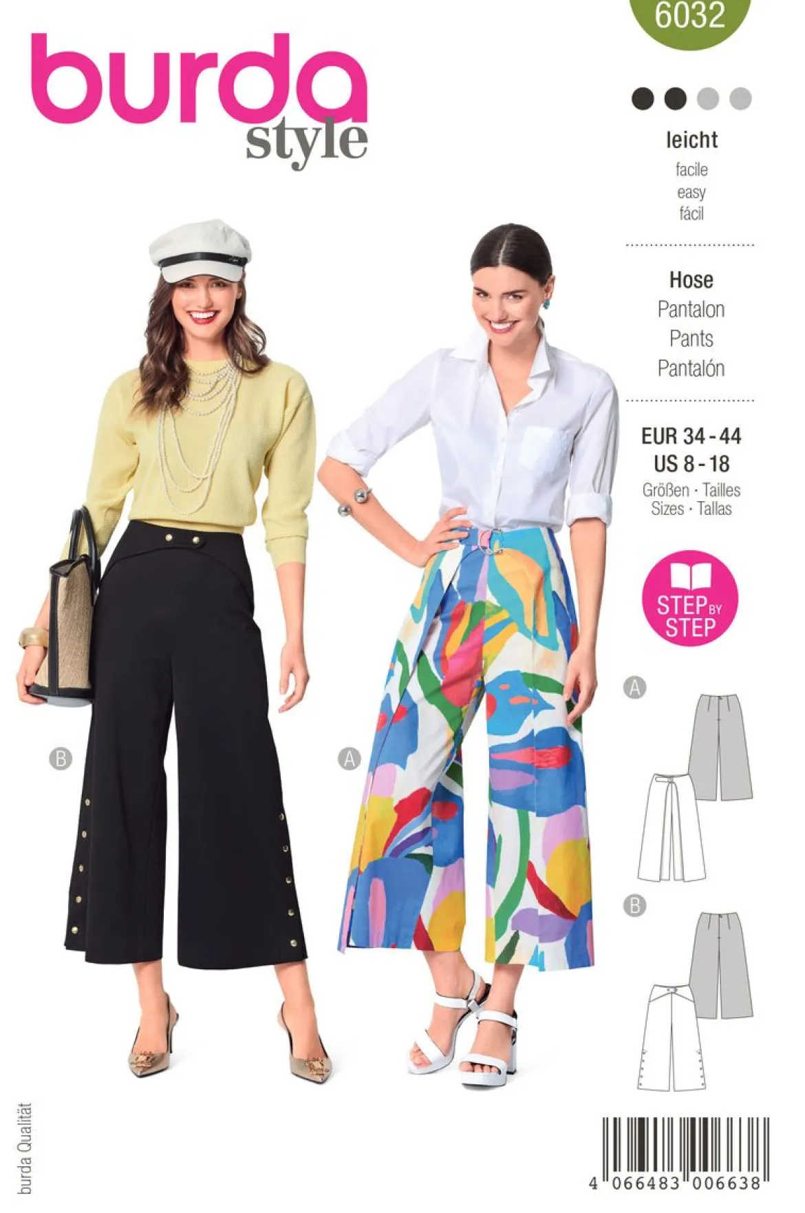 Burda Schnittmuster 6032 Damen Hose