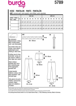 Burda Schnittmuster 5789 Damen Hose