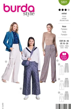 Burda Schnittmuster 5801 Damen Hose