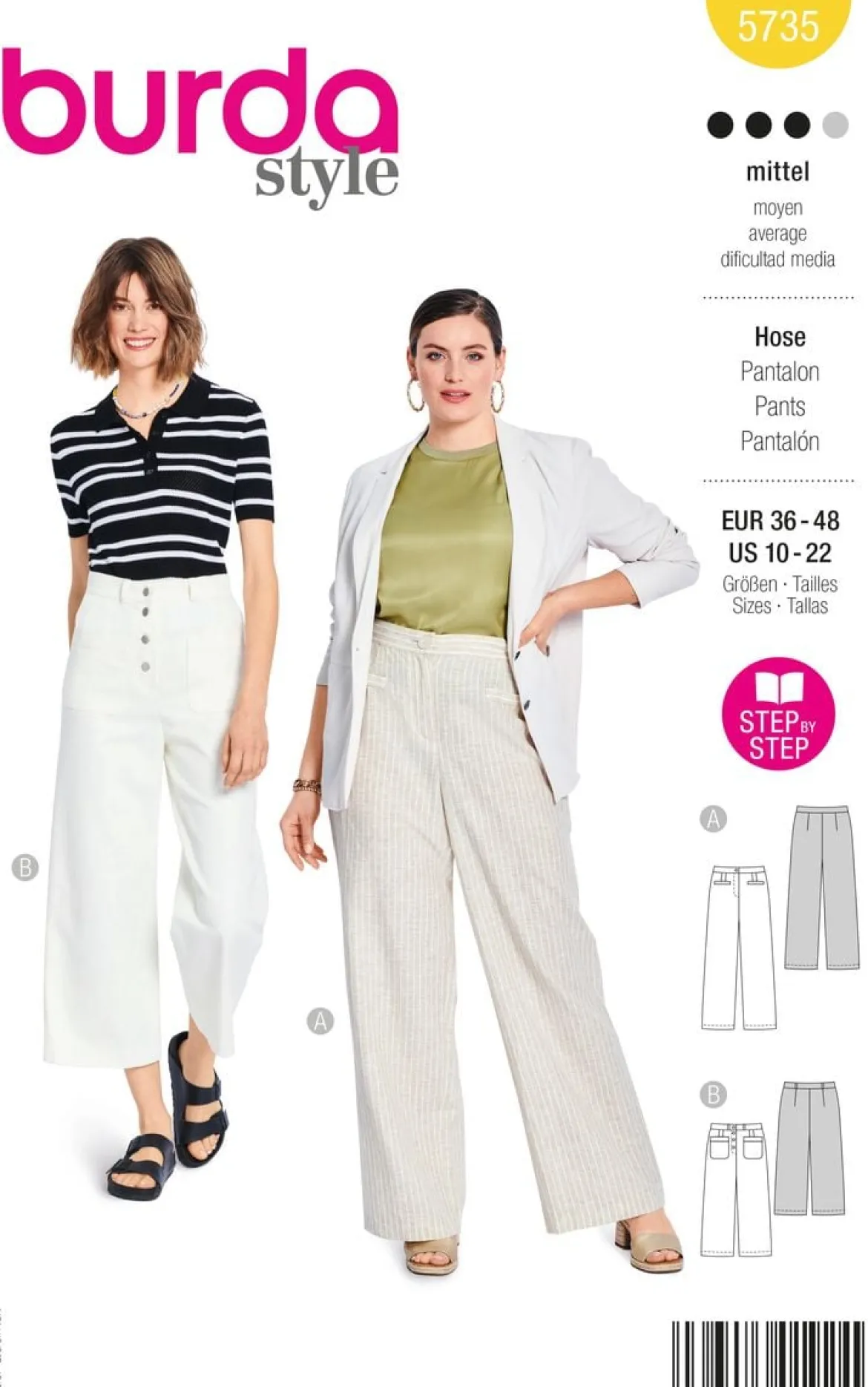 Burda Schnittmuster 5735 Damen Hose