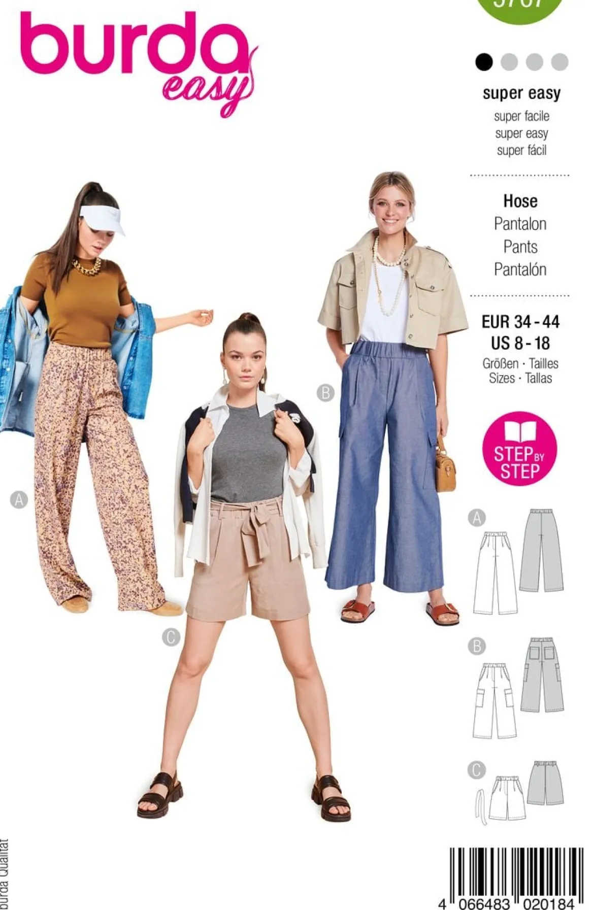 Burda Schnittmuster 5707 Damen Hose