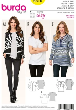 Burda Schnittmuster 6610 Damen Jacke & Shirt
