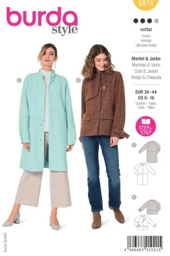 Burda Schnittmuster 5974 Damen Jacke & Mantel