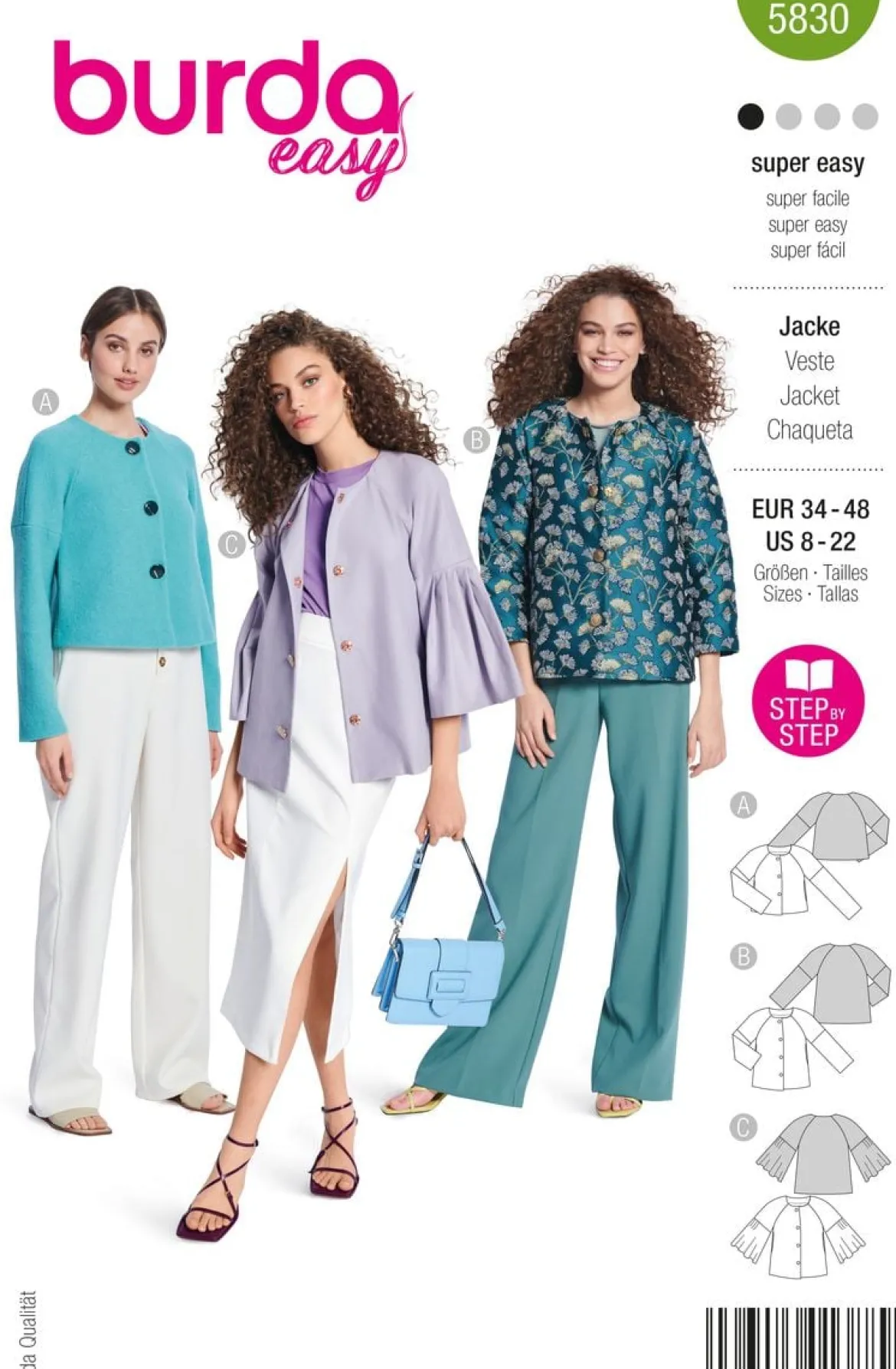Burda Schnittmuster 5830 Damen Jacke