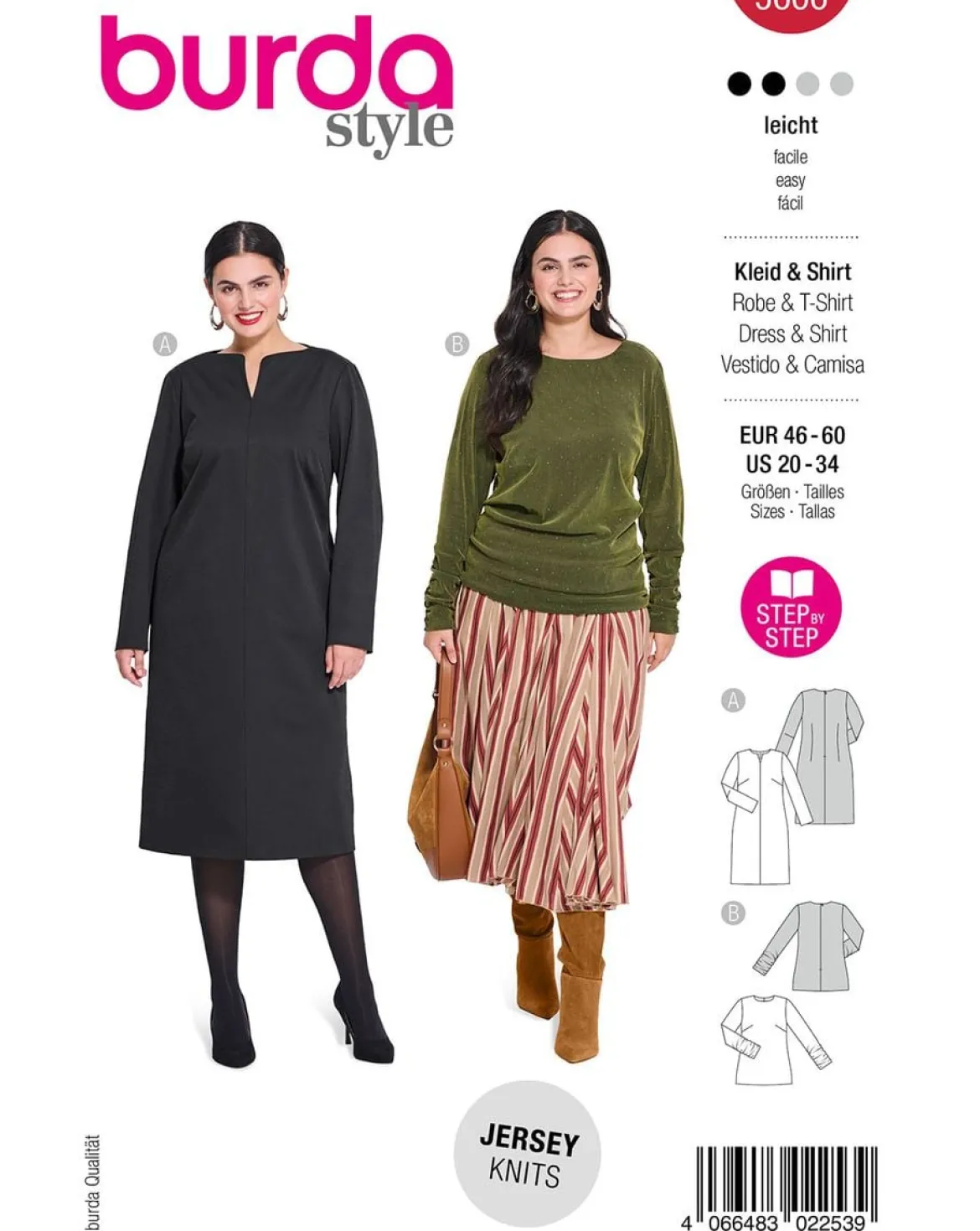 Burda Schnittmuster 5606 Damen Kleid & Shirt