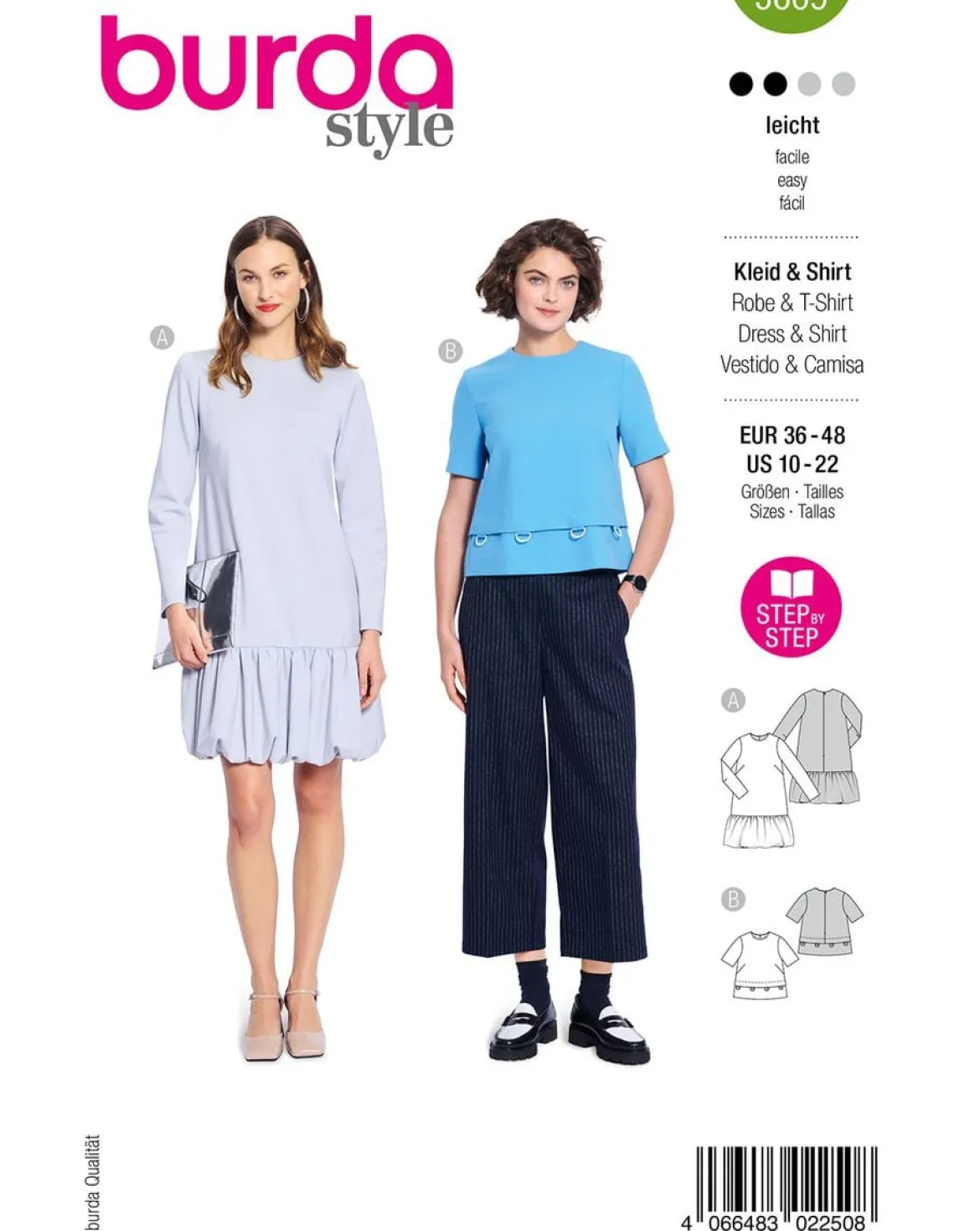 Burda Schnittmuster 5609 Damen Kleid & Shirt