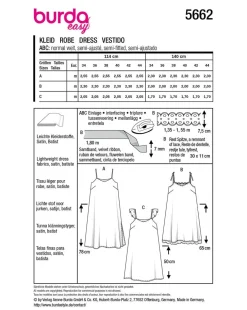 Burda Schnittmuster 5662 Damen Kleid