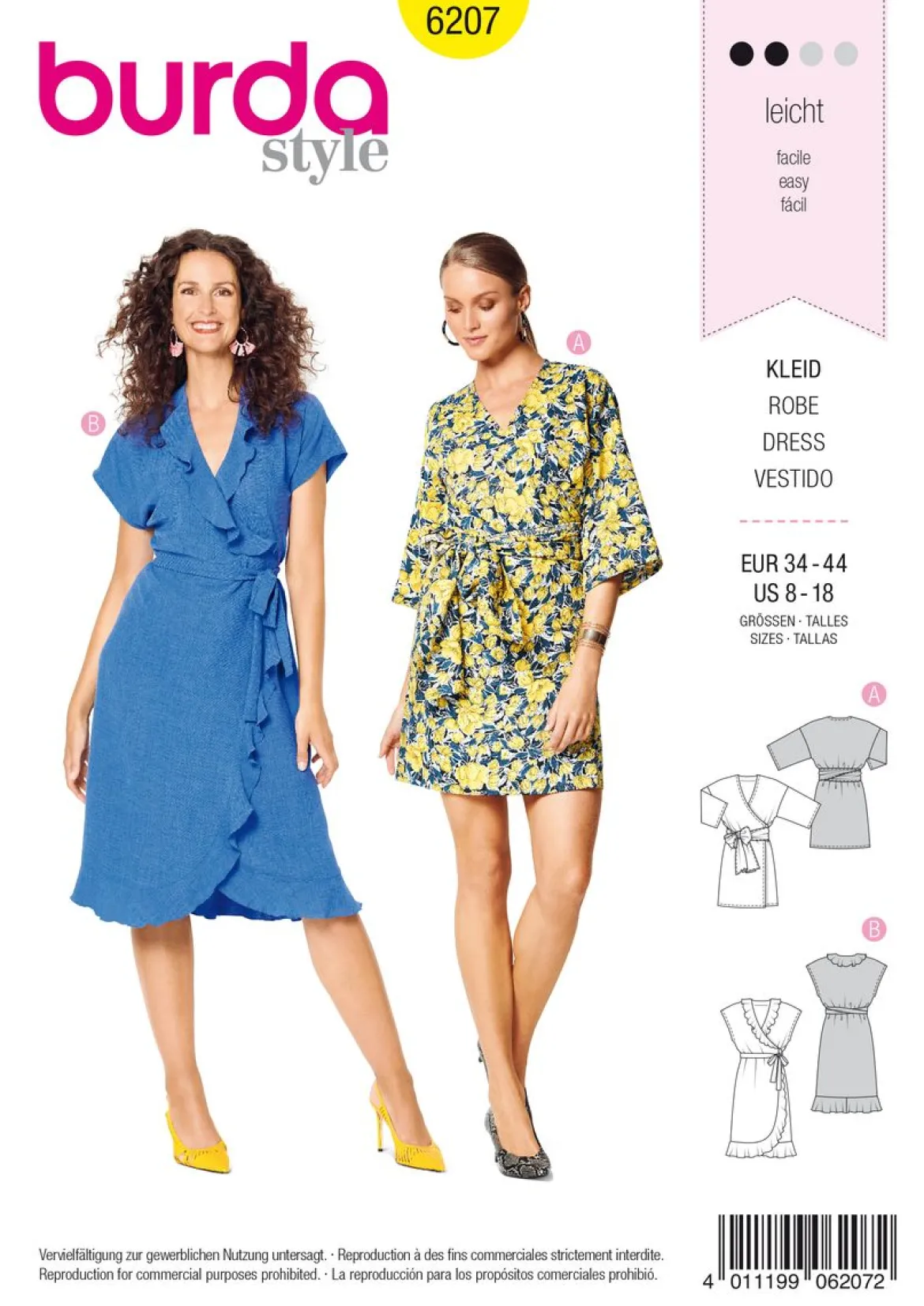 Burda Schnittmuster 6207 Damen Kleid