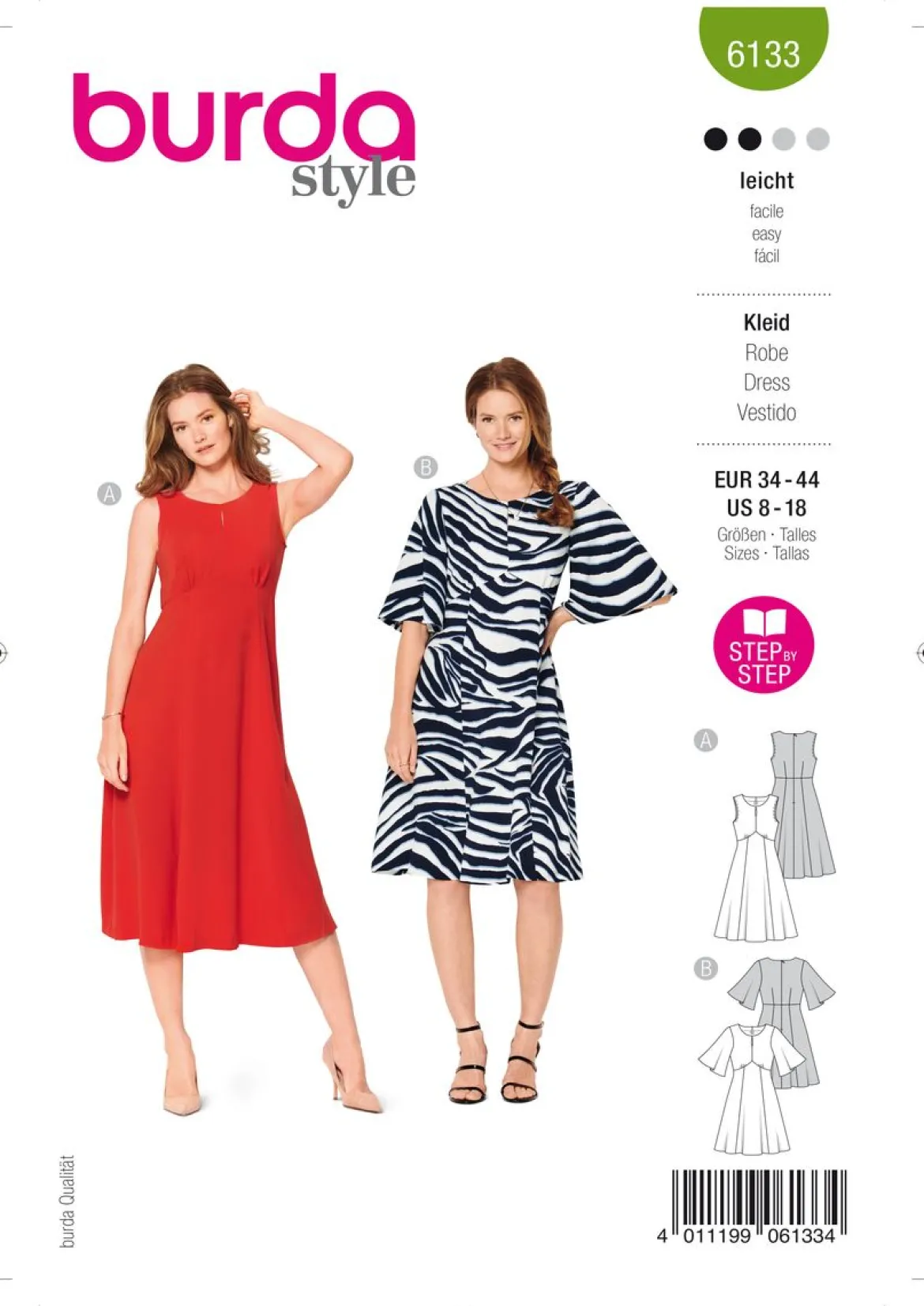 Burda Schnittmuster 6133 Damen Kleid