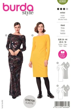 Burda Schnittmuster 6068 Damen Kleid