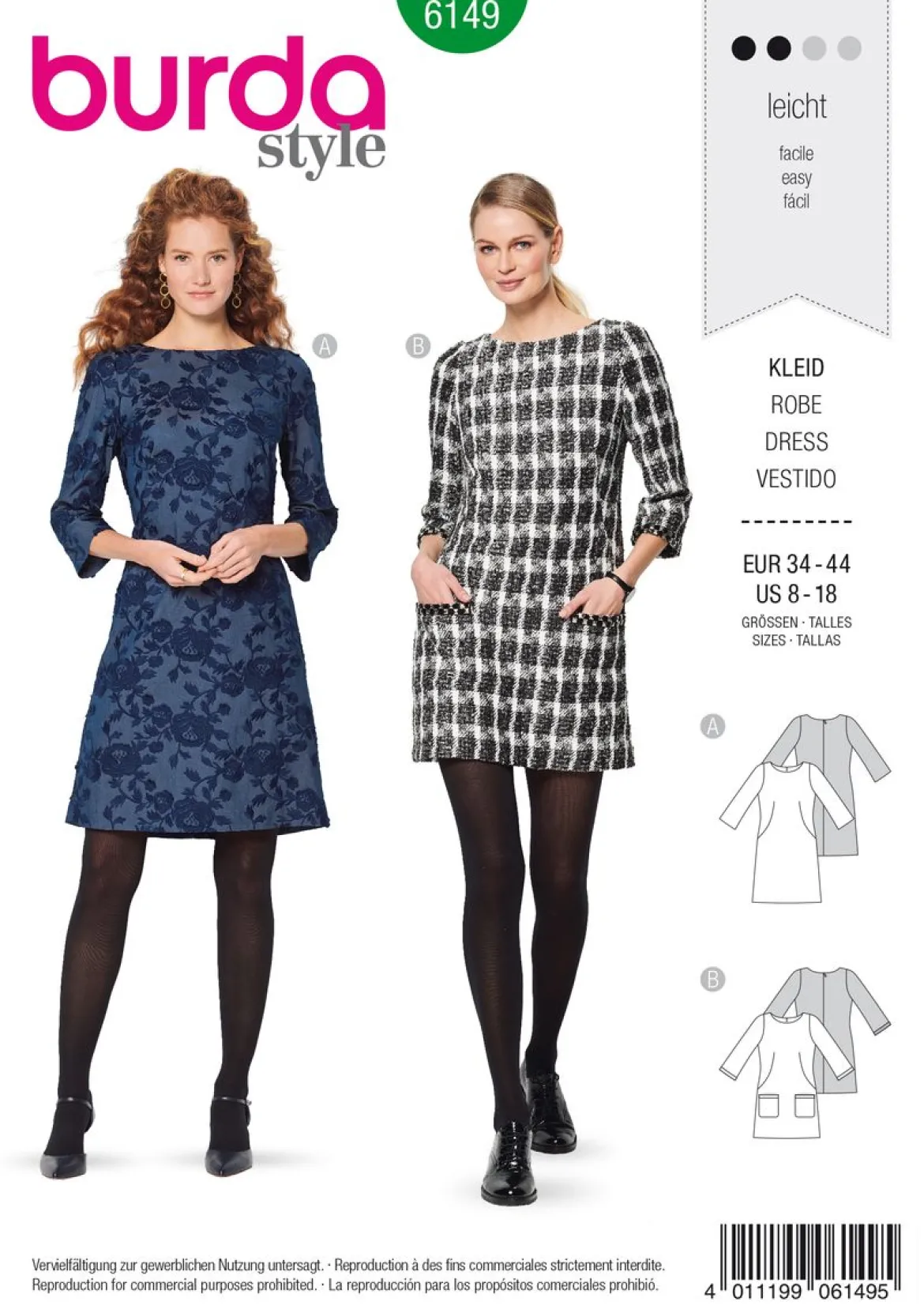 Burda Schnittmuster 6149 Damen Kleid