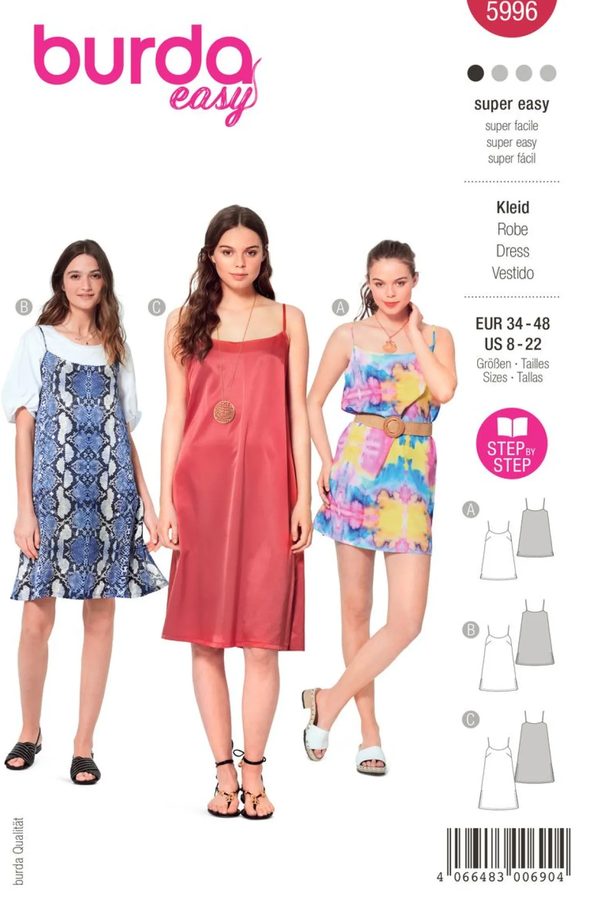 Burda Schnittmuster 5996 Damen Kleid