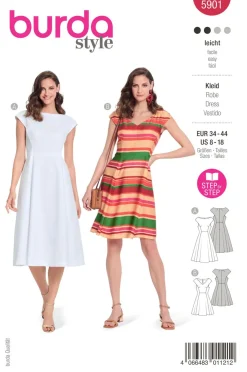 Burda Schnittmuster 5901 Damen Kleid
