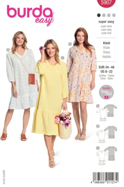 Burda Schnittmuster 5907 Damen Kleid