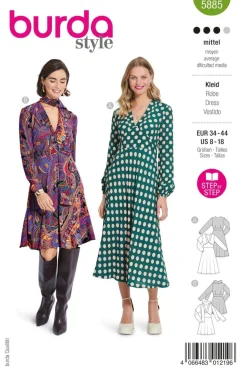 Burda Schnittmuster 5885 Damen Kleid