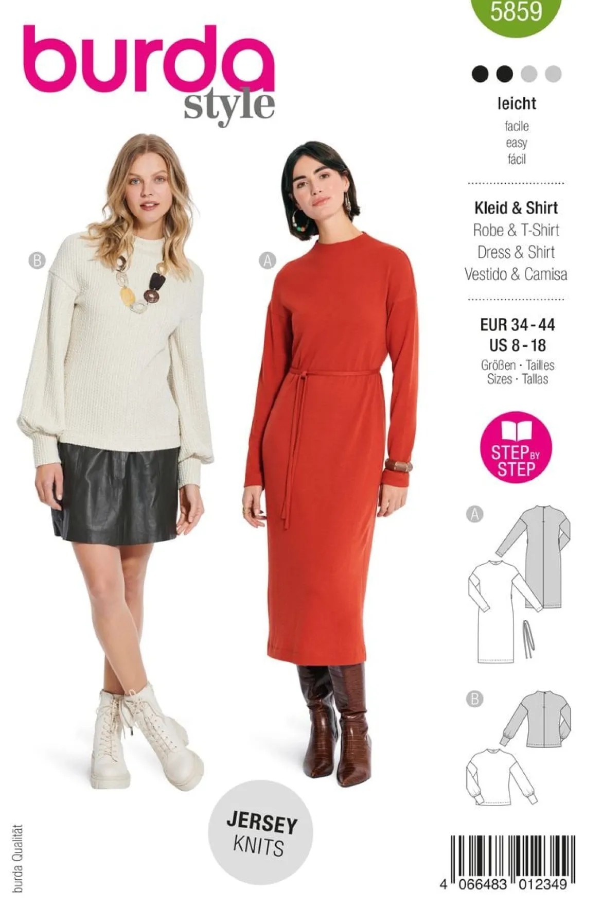 Burda Schnittmuster 5859 Damen Kleid Shirt