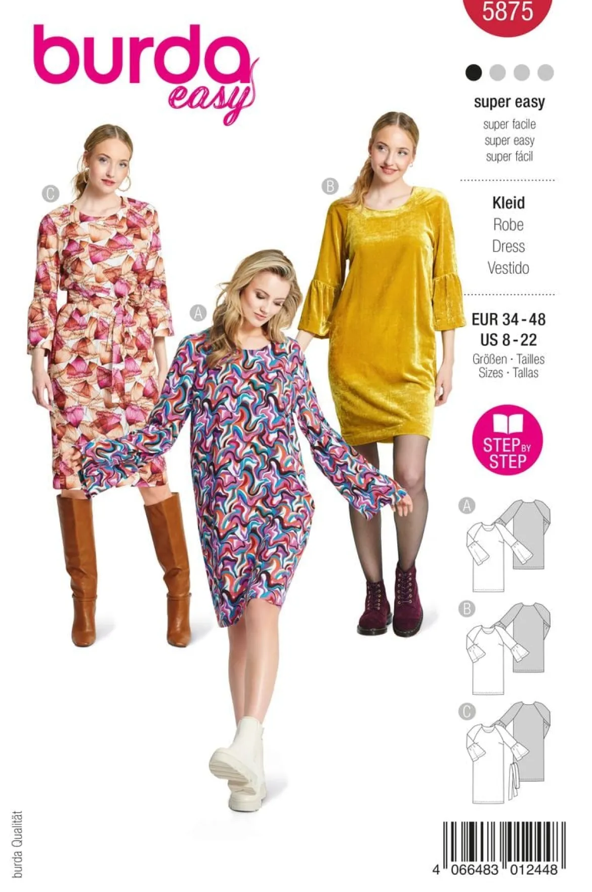 Burda Schnittmuster 5875 Damen Kleid