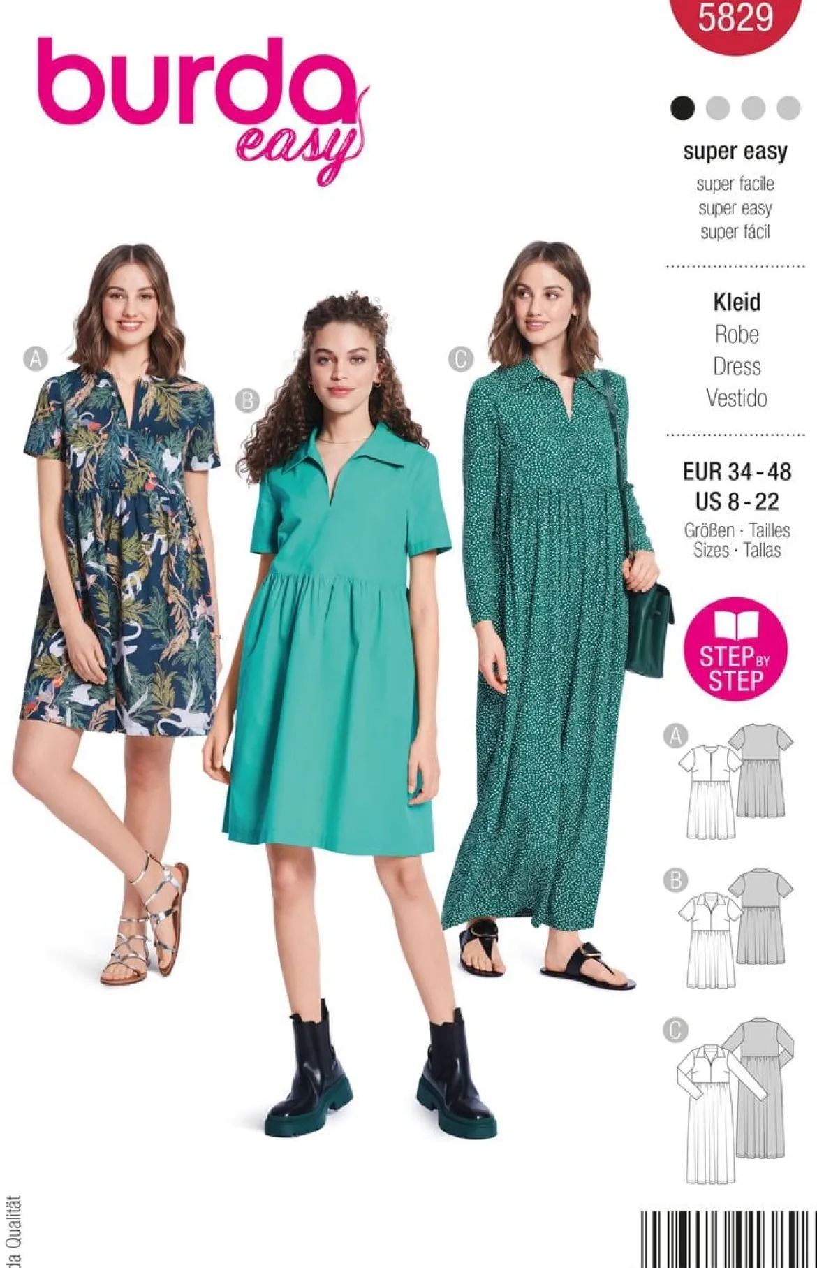 Burda Schnittmuster 5829 Damen Kleid