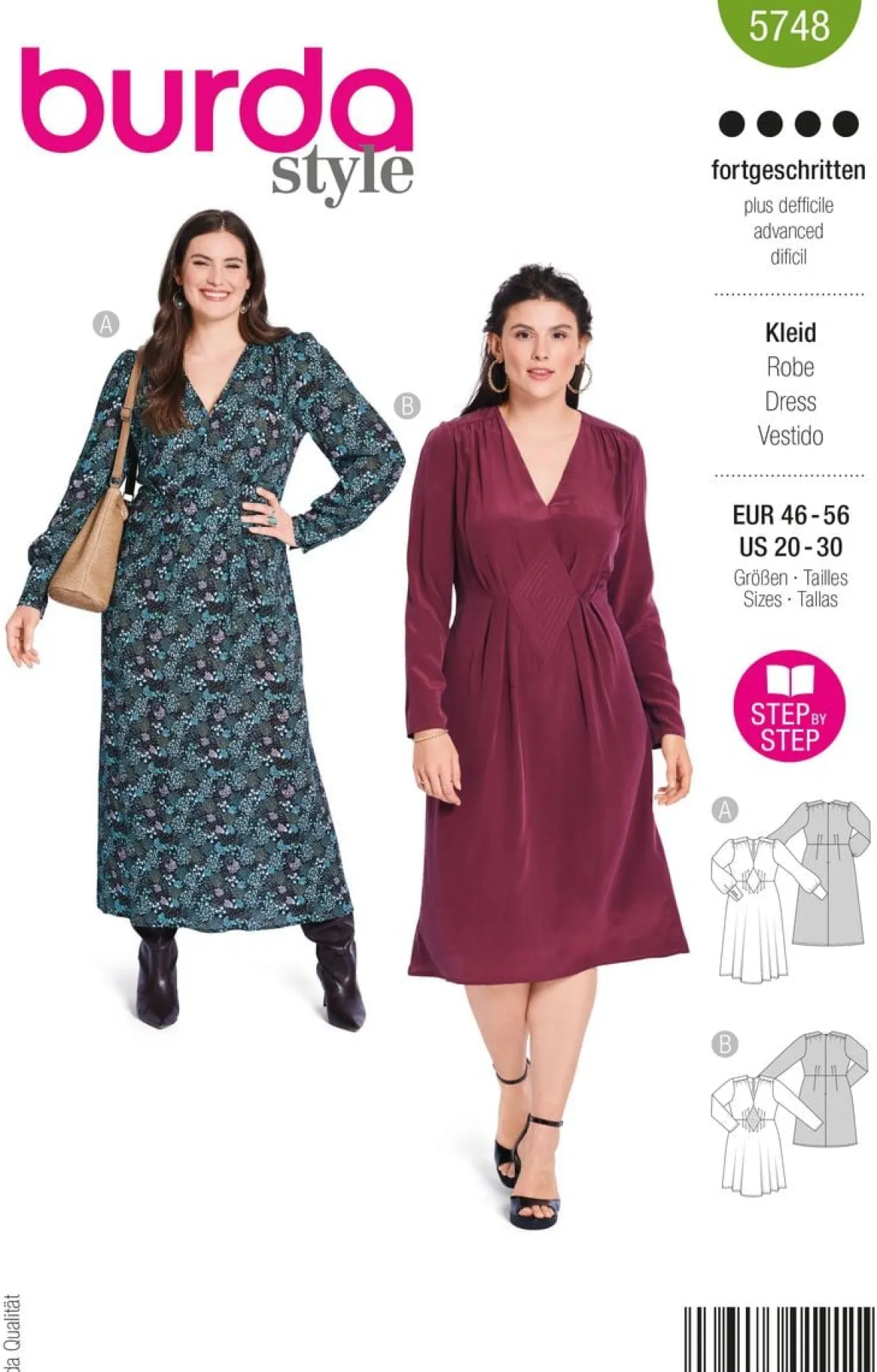 Burda Schnittmuster 5748 Damen Kleid