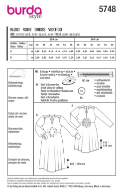 Burda Schnittmuster 5748 Damen Kleid