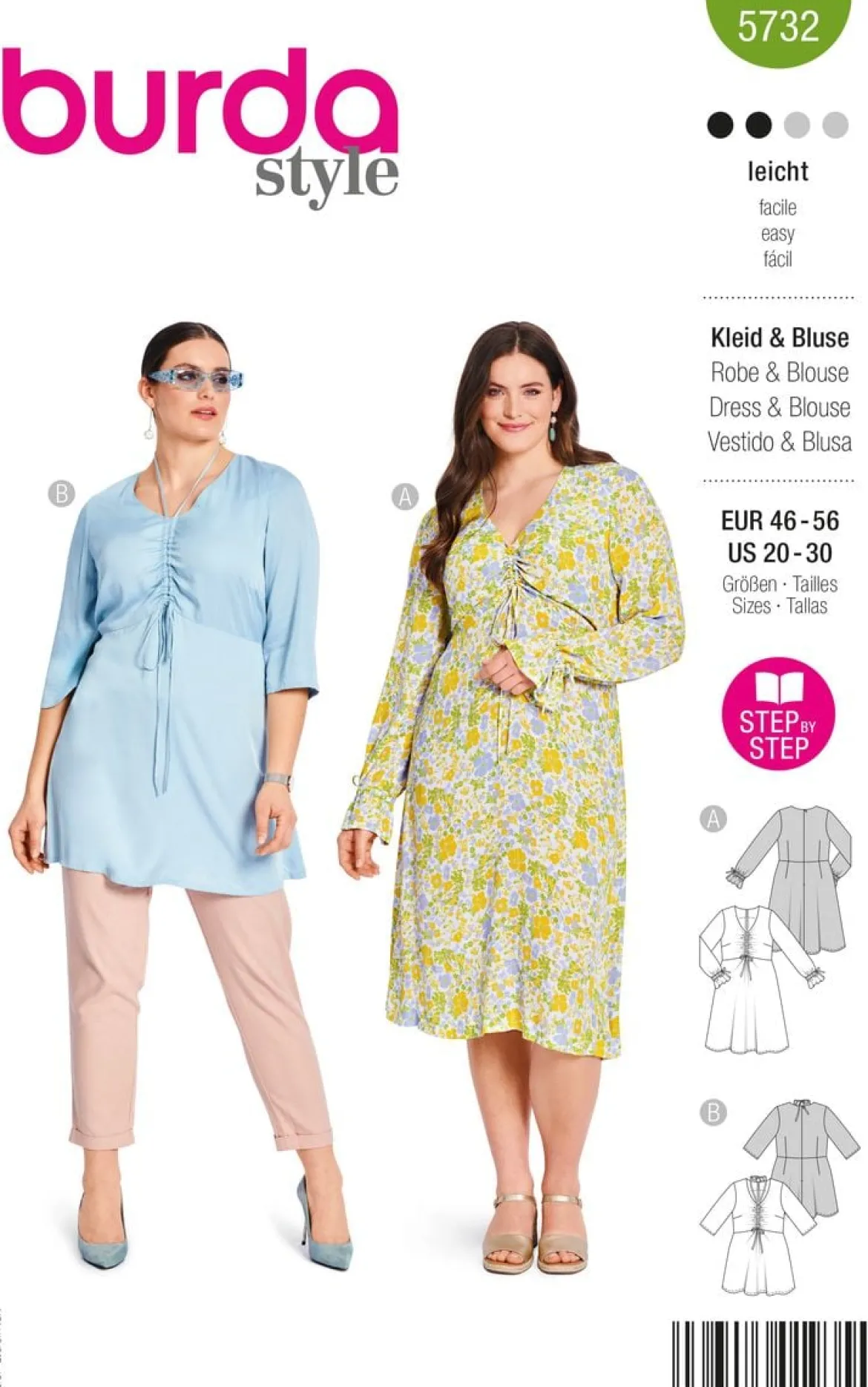 Burda Schnittmuster 5732 Damen Kleid & Bluse