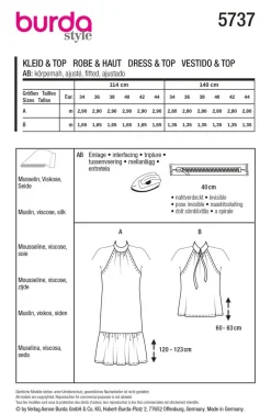 Burda Schnittmuster 5737 Damen Kleid & Top