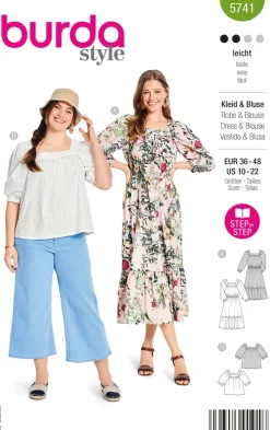 Burda Schnittmuster 5741 Damen Kleid & Bluse