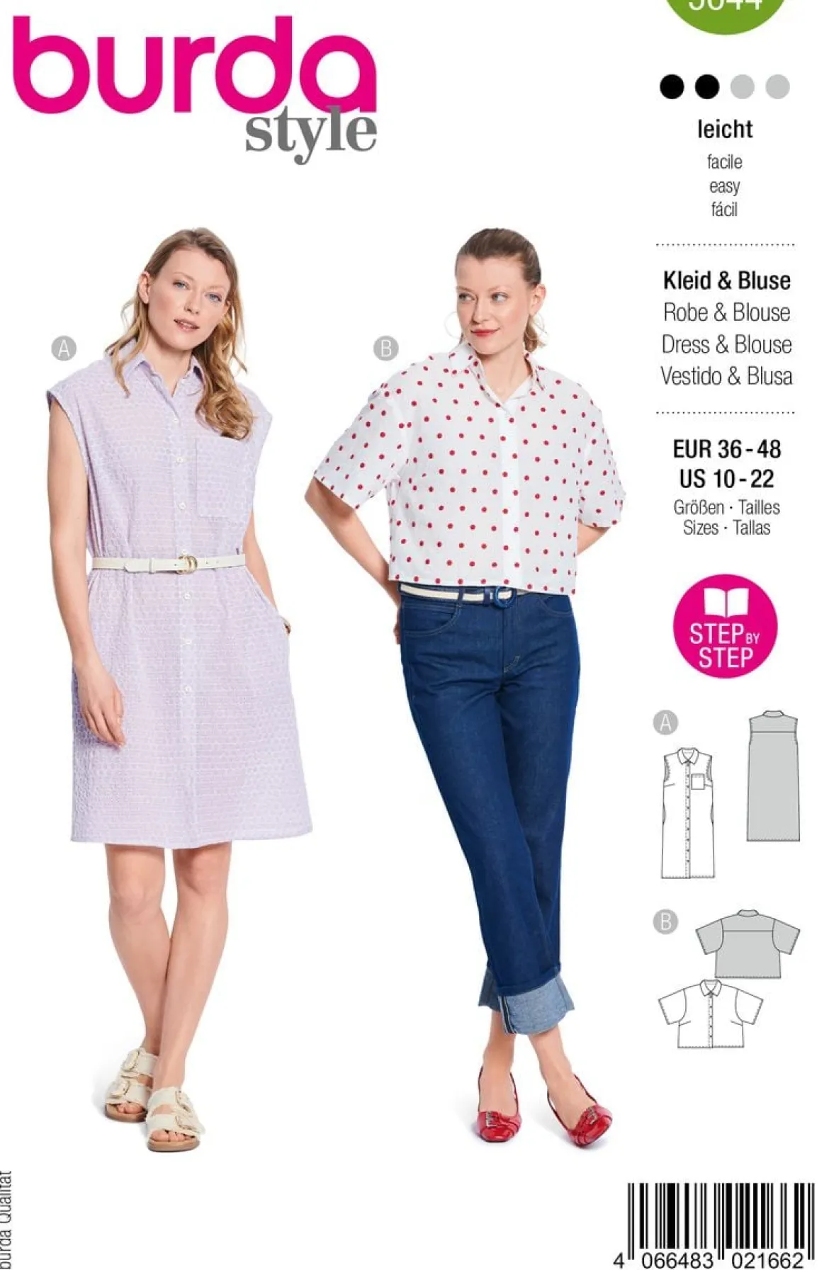 Burda Schnittmuster 5644 Damen Kleid und Bluse