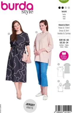 Burda Schnittmuster 5651 Damen Kleid und Shirt