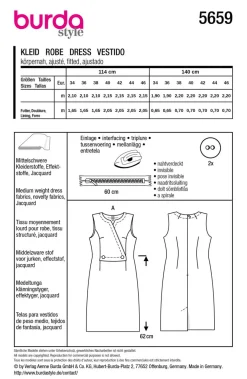 Burda Schnittmuster 5659 Damen Kleid