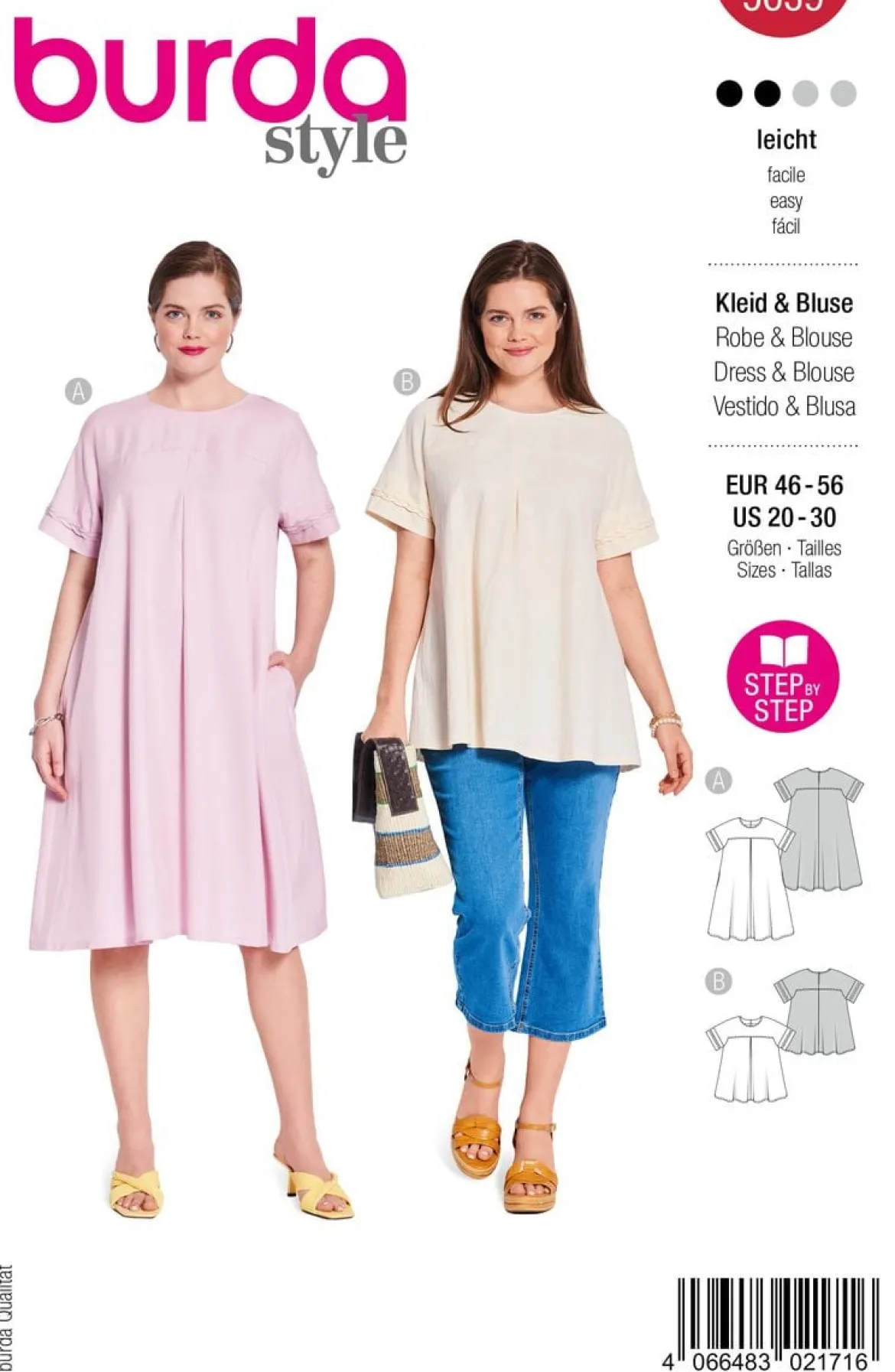 Burda Schnittmuster 5639 Damen Kleid und Bluse