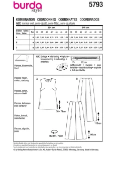 Burda Schnittmuster 5793 Damen Kombination