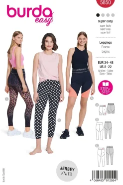 Burda Schnittmuster 5850 Damen Leggins