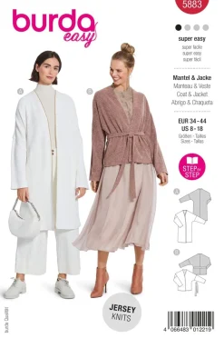 Burda Schnittmuster 5883 Damen Mantel Jacke