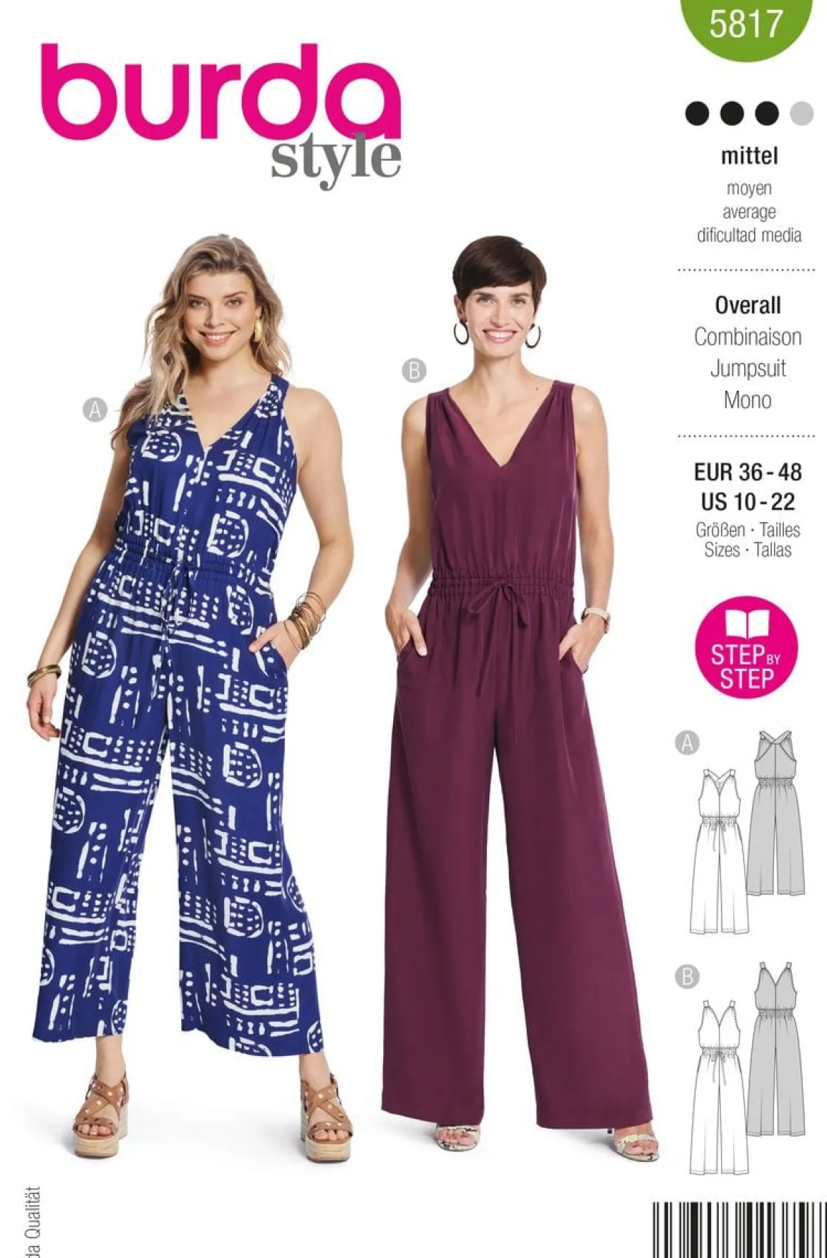 Burda Schnittmuster 5817 Damen Overall Jumpsuit