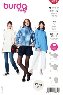 Burda Schnittmuster 5963 Damen Pulli