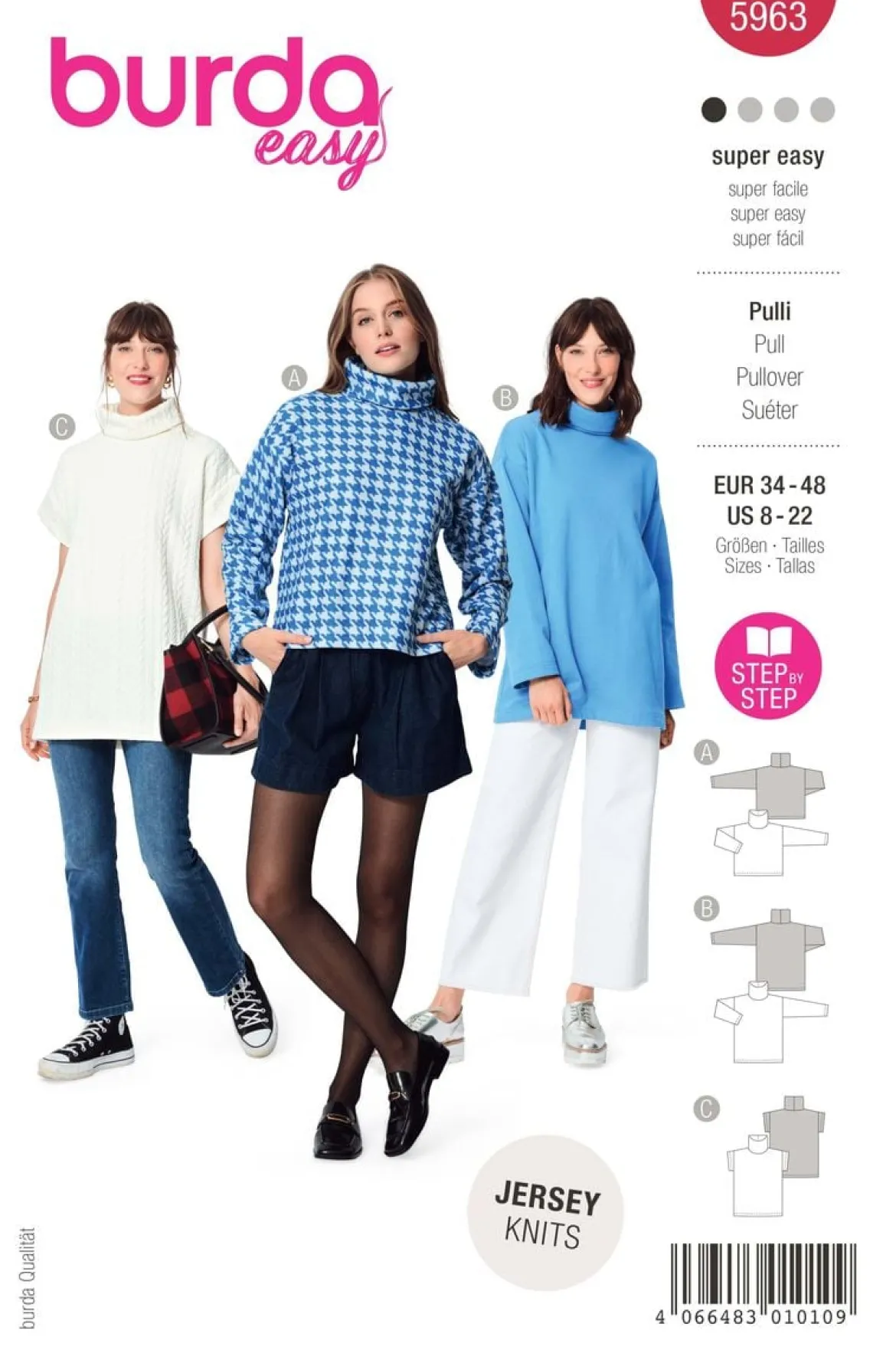 Burda Schnittmuster 5963 Damen Pulli