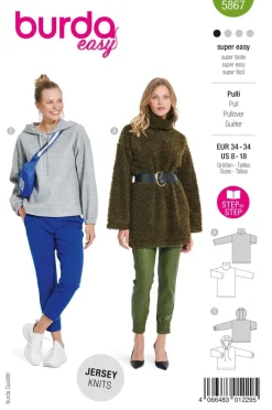Burda Schnittmuster 5867 Damen Pulli