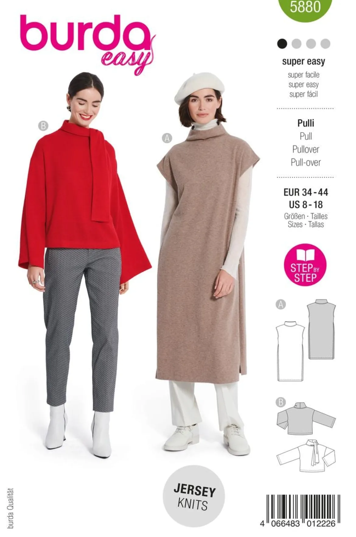 Burda Schnittmuster 5880 Damen Pulli
