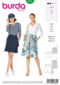 Burda Schnittmuster 6235 Damen Rock