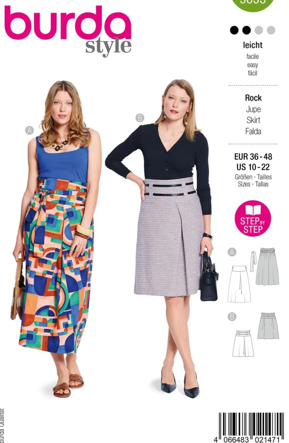 Burda Schnittmuster 5653 Damen Rock