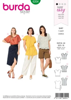 Burda Schnittmuster 6204 Damen Shirt