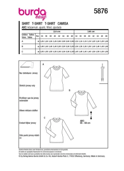 Burda Schnittmuster 5876 Damen Shirt