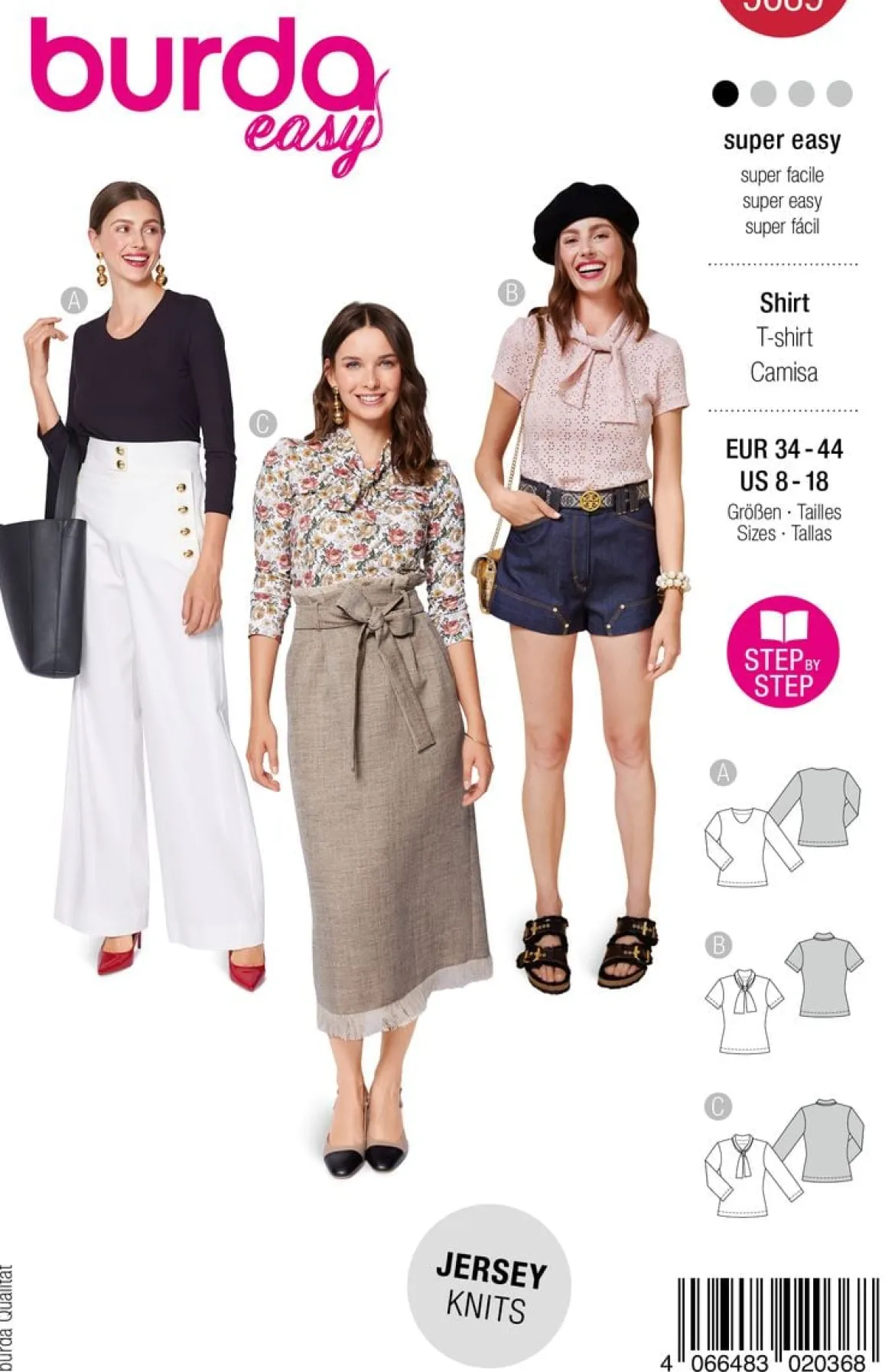 Burda Schnittmuster 5689 Damen Shirt