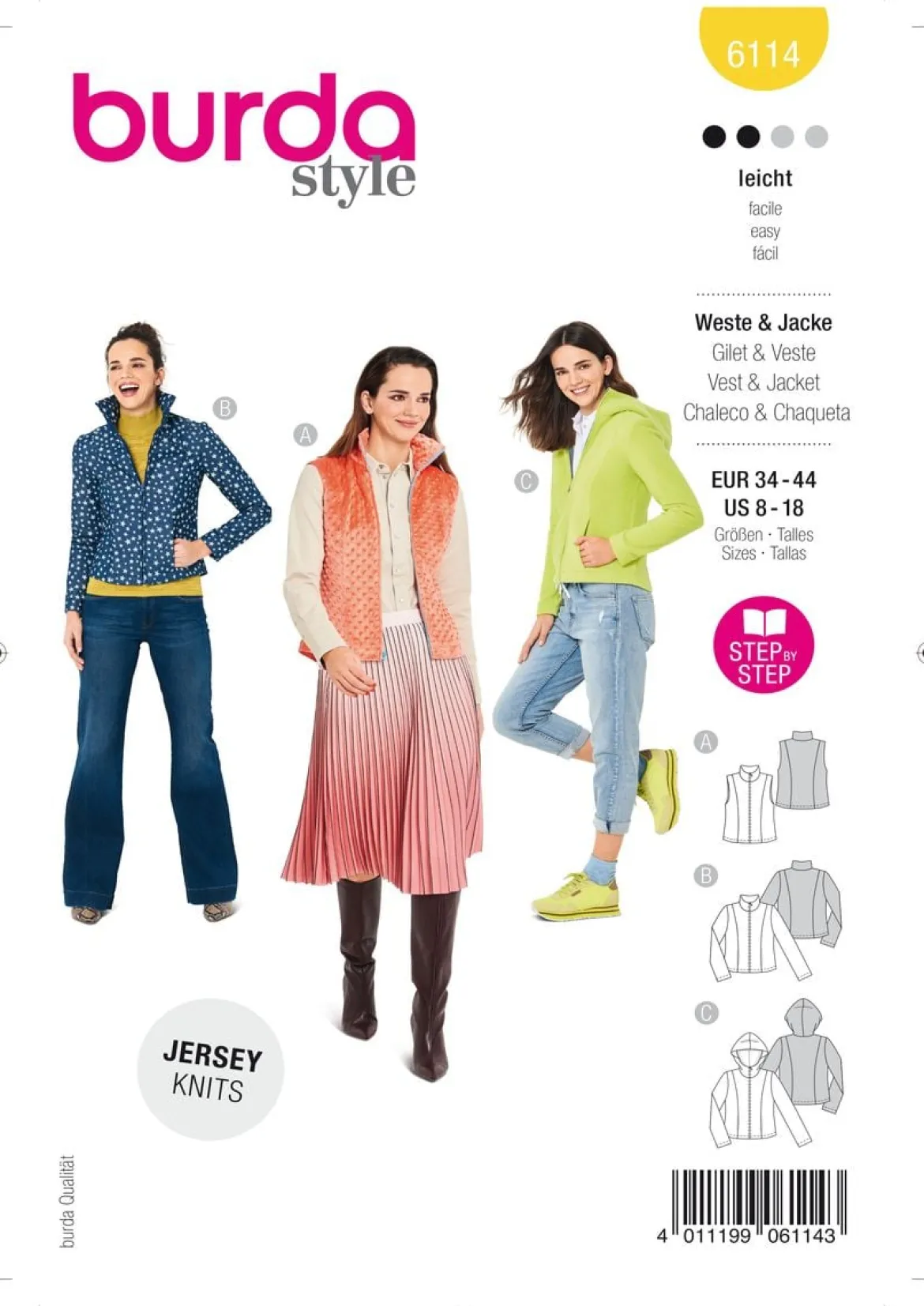 Burda Schnittmuster 6114 Damen Weste & Jacke